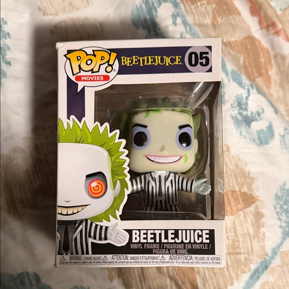 Funko Pop! Beetlejuice Figure with Green Hair and Black Stripes
